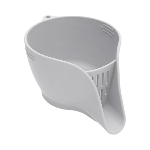 Cesta de drenaje – Cuenco, colador de silicona, cesta de lavado de verduras con boquilla, cesta de drenaje con embudo, utensilios de cocina, recipiente pequeño multifuncional para lavar verduras y