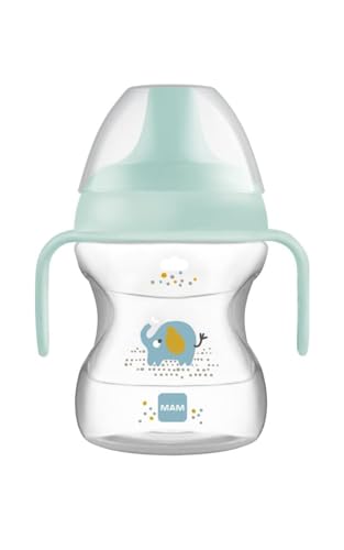 MAM Learn To Drink Cup Tasse avec poignées amovibles et bec verseur, à partir de 6 mois, 190 ml, bleu