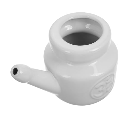 Hemobllo Cerámica Potente Irrigador Nasal Limpiador Senos Paranasales Reutilizable para Yoga y Adultos