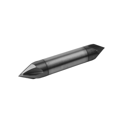 Image of 1 /2 inch Solid Carbide Chamfer Mill, AlTiN Coating, 4 Flute, Chamfer End Mill for Medium Hardness Materials, Double End End Mill Bits, 60 Chamfer Angle, 1 /2 inch Shank Diameter