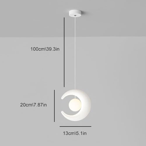 Lampe suspendue de chevet lune blanche pour libérer votre espace