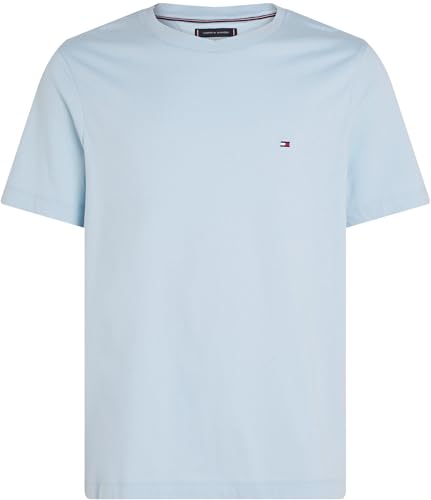 Tommy Hilfiger Męska koszulka S/S, Niebieski (Breezy Blue), L