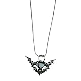 Tsynapter Elegante collar con colgante de murciélago para mujeres y hombres, joyería gótica de amor, diseño vintage, cadena de clavícula de 41 cm a 50 cm, collar de murciélago vintage, One Size, como