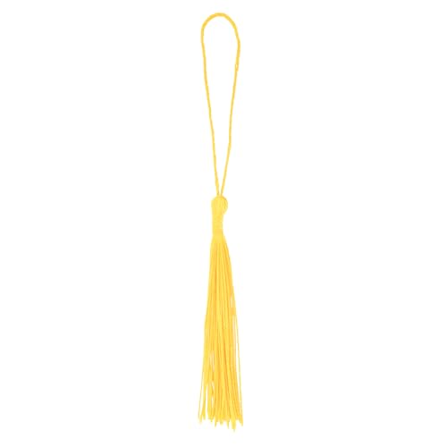 Image of Mandala Crafts Small Sunshine Yellow Bookmark Tassels - 100 Bulk Silky Mini Craft Tassels with Loops for Bookmarks, Jewelry Making, Graduation Decorations, and Keychains