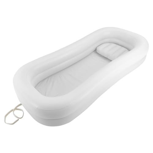 Bañera inflable 86,61 x 39,37 x 14,96 pulgadas Bañera portátil para adultos Bañera de ducha de PVC Bañera de ducha eléctrica Bomba de aire eléctrica blanca resistente y duradera Independiente Home Spa