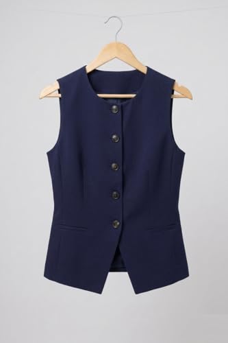 Image of ROCKSY Women Stretch Waistcoat - Sleeveless Lightweight Round Neck Premium Vest with 2 Pockets | Ideal for Formal, Office, Casual, Party
