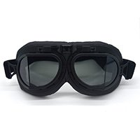 evomosa バイク ゴーグル レトロ 防風 防塵 ABS樹脂製 モトクロス ビンテージ ゴーグル レンズ オートバイ(楕円形フレーム,スモーク)