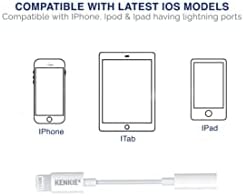 KENKIE Lightning to 3.5mm Headphone Jack Adapter - Apple MFi Aux to IPhone Cable Dongle Earphone Converter Lightning Connector Compatible with Iphone 14 13 12 XS Max Ipad Support All iOS