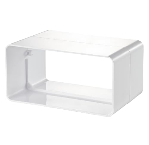 VENTS - Connecteur de canaux plats 60 x 204 mm en PVC - Canal de ventilation plat - Rectangulaire - Pour le raccordement de tuyaux, système de ventilation, chauffage, refroidissement, climat - Plastique -