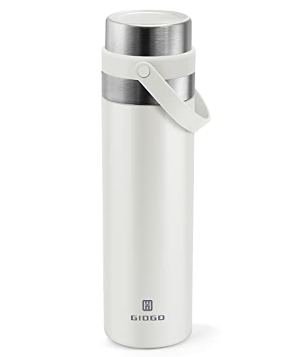 Vacuum Insulated Bottle With Cup 580Ml/20Oz Stainless Steel Thermo Bottles For Hot And Cold Drink Coffee Water Thermo Flask With Cup.(580Ml,White) #TOP10