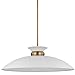 Nuvo Lighting 60/7465 Perkins - 1 Light Large Pendant in Retro Modern Style-7.5 Inches Tall and 24 Inches Wide, Matte White/Burnished Brass Finish with Matte White Shade