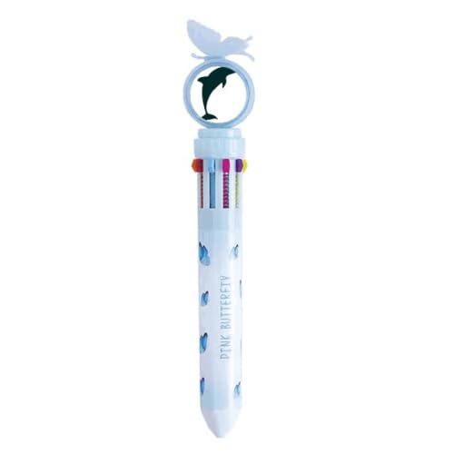 Bolígrafo multicolor Blue Ocean ideal para organizar tus apuntes escolares con un diseño de delfín