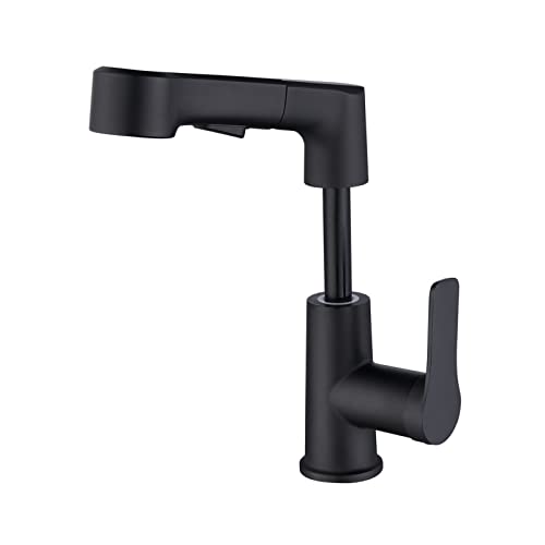 Mitigeur de lavabo à double mode extractible en finition haut de gamme chaude et froide