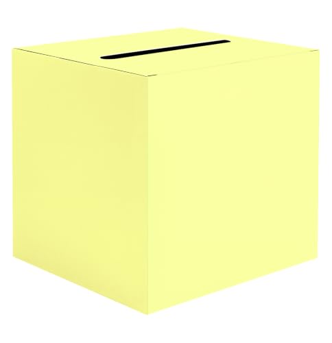 Image of SietDESEO Yellow Card Box with Slot Money Gift Card Box Holder for Party Wedding Reception Birthday Graduation Bridal Shower Baby Shower Diaper Raffle Box