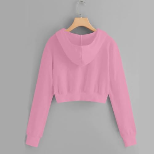 Girls Cropped Zip Up Hoodies Casual Hooded Crop Sweatshirts Long Sleeve Athletic Preppy Track Jacket with Pockets4