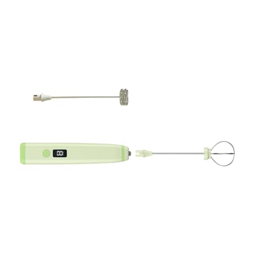 Mllepjdh Espumador de leche eléctrico con pantalla digital y 3 velocidades para café con leche, capuchinos, batir USB