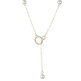 [ハルジオ] ネックレス パール ラリエット レディース ゴールド ロング 細め レディースネックレス ロングネックレス 人気 Y字 チェーン 細い アクセサリー ジュエリー ペンダント シンプル 普段使い おしゃれ かわいい 大人 プレゼント 結婚式