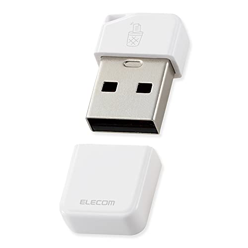 Elecom MF-USB3032GWH USB Memory, 32 GB, USB 3.2 (Gen1), Small, Cap Included, Accidental Erase Prevention Function, Soft Compatible, White