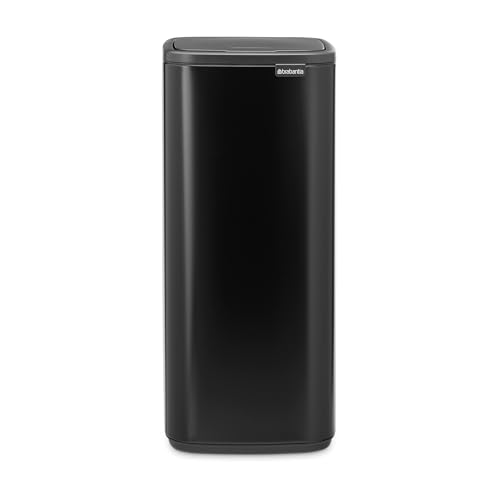 Brabantia Bo Touch Top caneca de basura de 8 galones negra