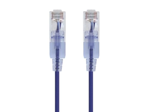 Image of Monoprice Cat6A Ethernet Patch Cable - Snagless RJ45, 550Mhz, 10G, UTP, Pure Bare Copper Wire, 30AWG, 10-Pack, 7 Feet, Purple - SlimRun Series