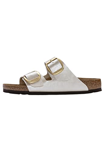 Birkenstock Womens Arizona Big Buckle Pearl White 8-8.5 Narrow