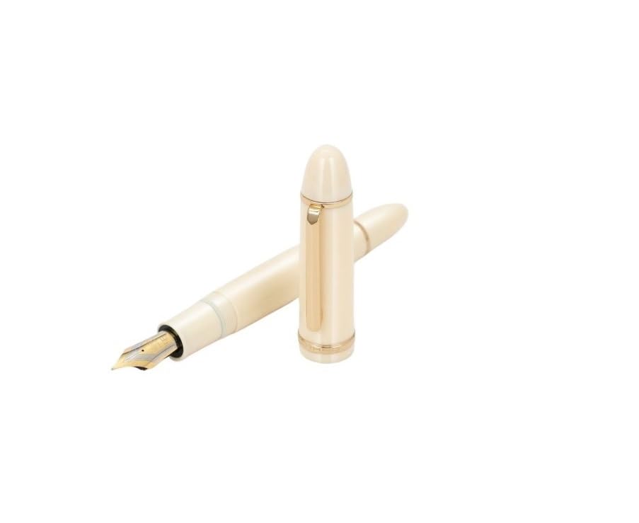 Stylo-plume acrylique noir : écriture sans rature pour l'école avec clip ivoire doré