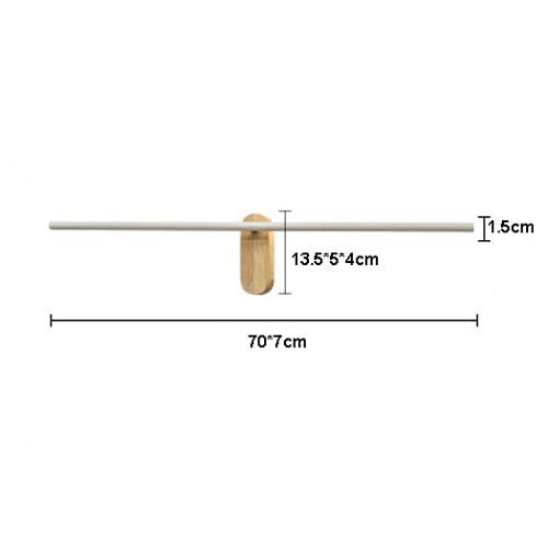 Lámparas de pared modernas con marco ajustable de madera e iluminación lineal LED de 70 cm 6