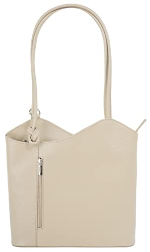 Cluty Shopper Rucksack Kombination Echt Leder Damen Made in Italy | 2in1 Handtasche | wandelbare Umhängetasche 016715
