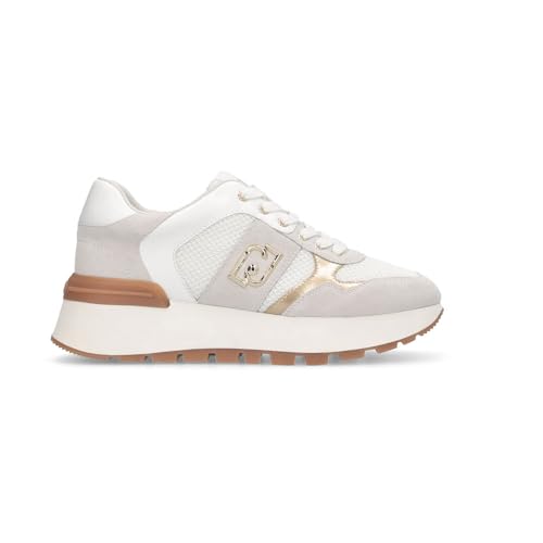 Sneakers à plateforme Liu Jo daim maille filet basket compensée femme