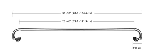 Amazon Basics Gardinenstange mit gebogener Stange für den Innenbereich, ausziehbar, 71 bis 122 cm, Schwarz