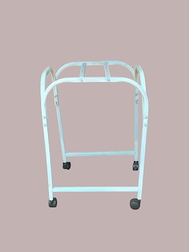 Image of Zambo Air Cooler Trolley Stand 2.5 Ft Height heavy duty Metal | Lockable Wheels | Rust and Dust Proof Powder Coating Finish Wing Nuts | Size 52x50x76 CM | (White)