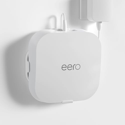 HomeMount Professional Wall Mount Bracket for eero Pro 6/Pro 6e Secure Screw-In eero Wall Mount with 360 Signal Boost Hidden Cable Management Easy Device Removal (1-Pack)