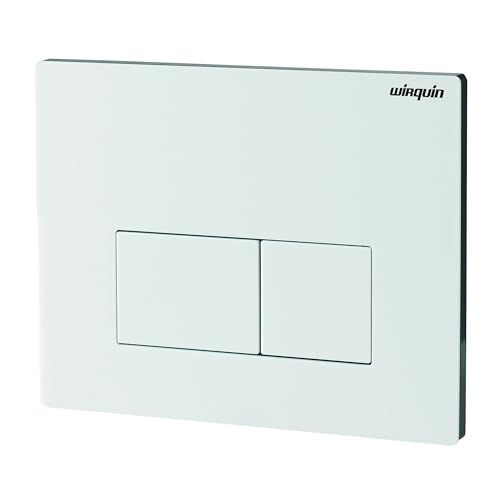 Wirquin 55720350 Plaque de déclenchement WC Design blanche en PMMA, double chasse