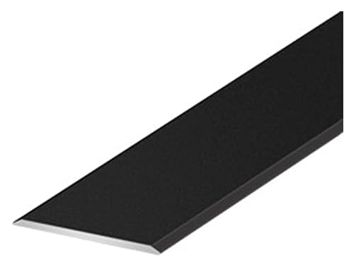 Flat Floor Transition Strip 0.8" / 1.4" / 2" / 2.4" Wide,Metal Door Bars for Laminate Floor Gap,Aluminum Door Threshold Cover,Cuttable (Color : Black, Size : Width 6cm/2.4")