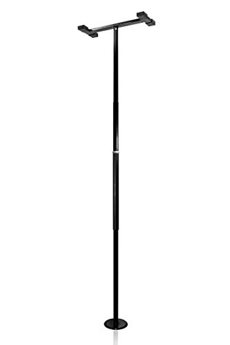 Stander Security Pole, Floor to Ceiling Transfer Pole, Elderly Grab Bar and Bathroom Rail with Padded Handle, Metallic Black