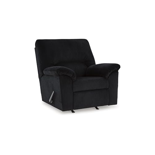 Signature Design by Ashley SimpleJoy Casual Rocker Recliner with Pillow-Top Armrest, Black by Signature Design by Ashley - Used condition - US$431.26