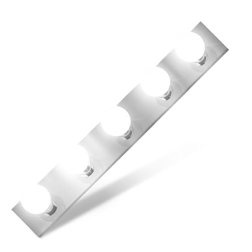 dysmio lighting five light vanity strip - hollywood style mirror fixture with chrome plates – salon-grade accessories for bedroom, bathroom, dressing room, makeup studio - 30 x 4.25 inches