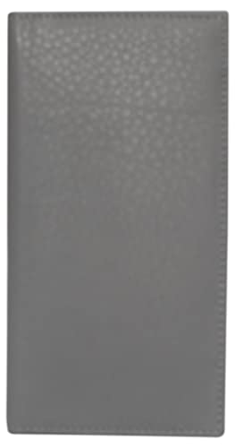 Funda de piel auténtica para chequera Marshal 156-cr en color gris elegante