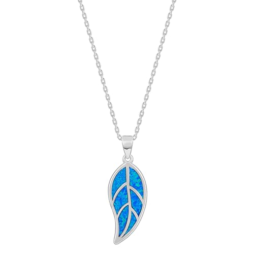 GIVA 925 Silver Mystic Blue Leaf Pendant With Link Chain|Gifts For Girlfriend,Rakshabandhan Gift For Sister Bhabhi, Women&Girls|With Certificate Of Authenticity And 925 Stamp|6 Month Warranty*
