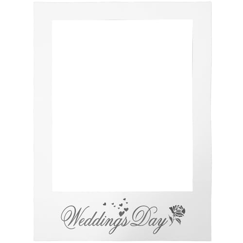 Gadpiparty Accesorios para Fotos de Boda Marco Original y Divertido en Papel Blanco para Photocall, Adecuado para Fiestas y Eventos DIY