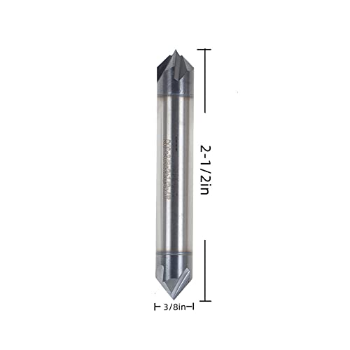 Image of 3 /8 Inch Milling Cutter 4 Slot Double End Spiral Carbide End Milling Cutter Suitable for Aluminum Cutting Nonferrous Metals