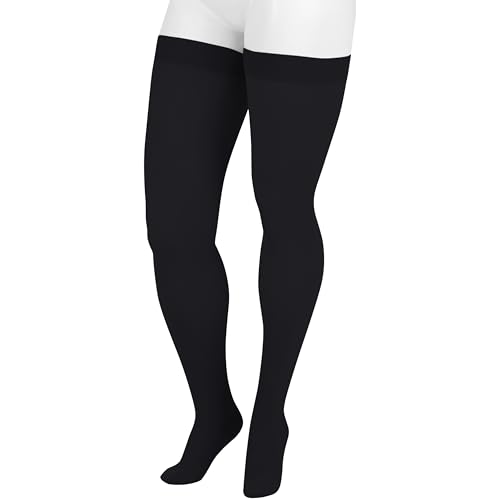 Image of Juzo Dynamic Varin Closed Toe Compression Thigh High with Silicone Top Band, 20-30 mmHg - Men & Women, 2-Way Stretch Fabric, Compression Therapy, Made in the USA, Regular