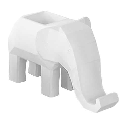 Pot à crayons éléphant géométrique en résine pour organiser le bureau - 2