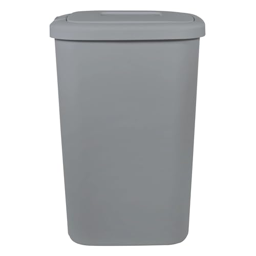 Bote de basura de cocina con tapa, 13.3 galones gris miniatura 2