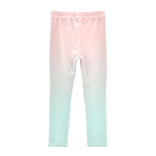 DOMIKING Green Pink Gradient Girl's Leggings Pants Kids' Yoga Pants Stretchy Athletic Leggings Bottoms 4 Years2