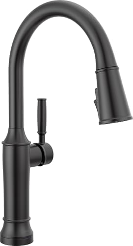 Delta Faucet Renaldi Touchless Kitchen Faucet with Touch Technology, Matte Black Kitchen Sink Faucet, Delta ProClean Kitchen Faucet, Pull Down Kitchen Faucet, Matte Black 9184TL-BL-DST