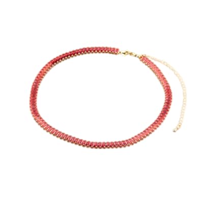 Collier de tennis coloré rectangulaire en cristaux pour sublimer vos tenues de soirée
