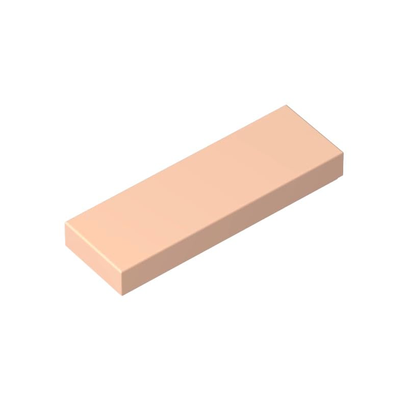 Gobricks 63864 Foundation Plate Tile 1x3 50 Pieces GDS-562 Compatible with Lego Building Blocks Color:Light Nougat — image 1