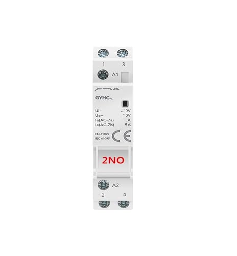 Contacteur domestique rail de guidage 2P 25A 2NO bobine AC 48V 50 60Hz