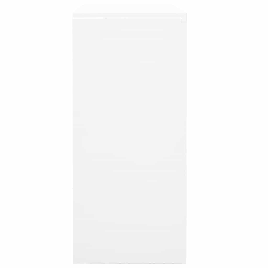 Armoire de Bureau en Acier Blanc avec Porte Coulissante 90 x 40 x 90 cm
